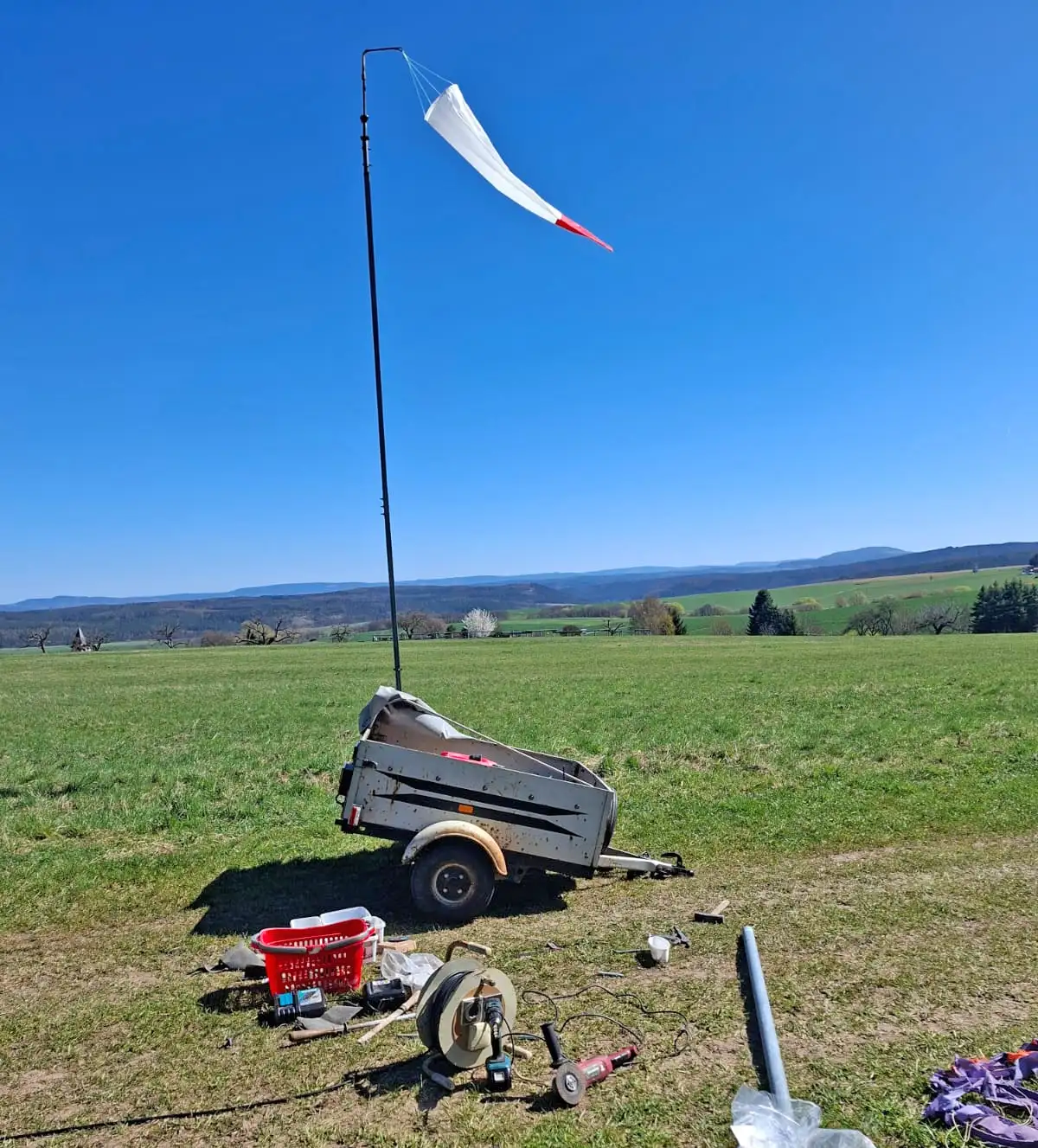 Neuer Windsack am Landeplatz Spielberg