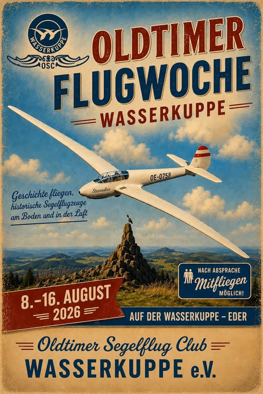 Einladung zur Oldtimer-Flugwoche auf der Wasserkuppe